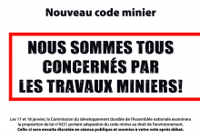 Extrait d'une des 6 cartes postales du kit de la campagne de mobilisation citoyenne "La sale mine du futur code minier" | Source : https://stopgazdeschiste.org